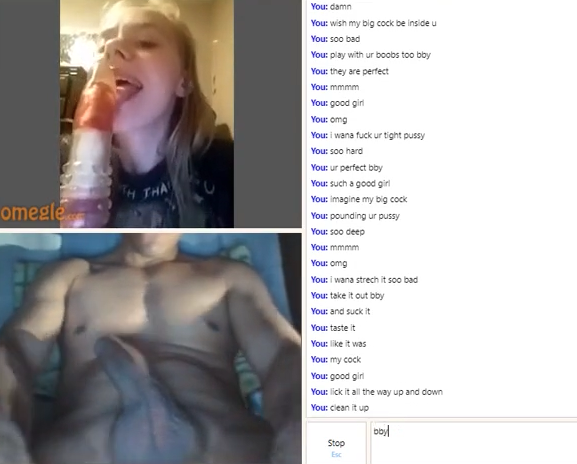 Omegle girl playing with big dildo and mastrubation